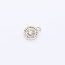 Gold Tiny Round Cz Drop, 5.5mm, round cz drop, Flower cz drop,CPG411