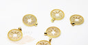 Starburst CZ Star Pendant,Pave Star Gold Charm,Stardust Gold Charm, CP240