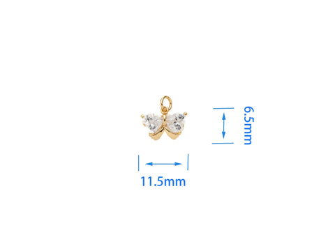 CZ Bow Charm, Timeless Bow Charm, Gold Bow, Charms for girls, CPG2043