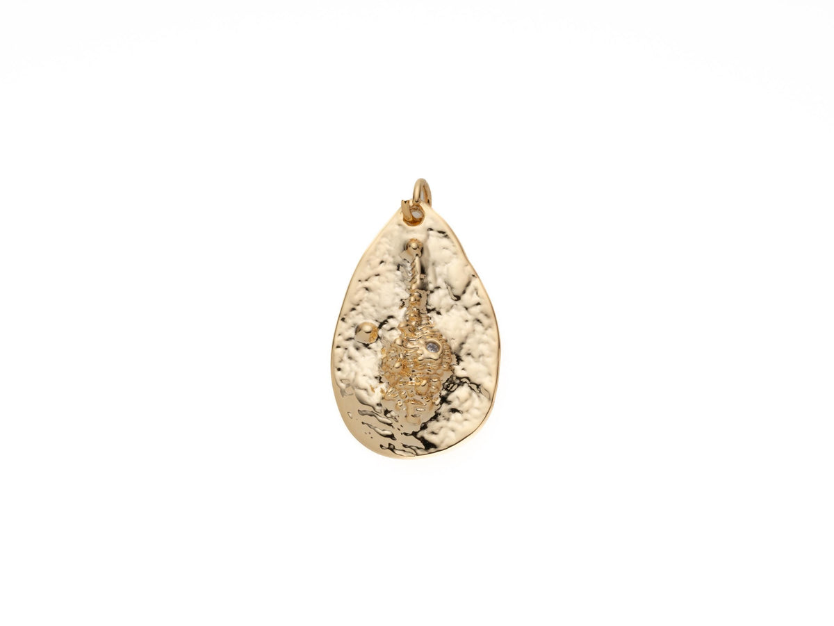 Gold Charms 18K Gold Plated Conch Shell Pendant Conch Shell Charm Bracelet Necklace for DIY Jewelry Making Supply CPG2113