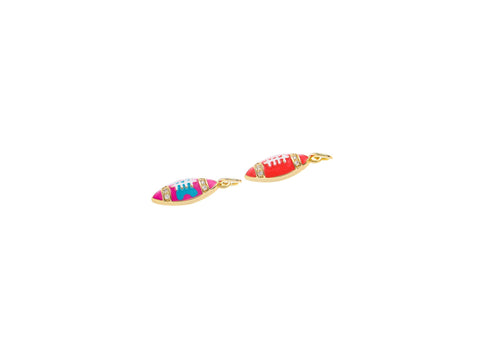 18k Gold Football, Pink Football or Blue and Pink Football Charm, Cute Sports Charm, Football for girls, football fans, CPG1540