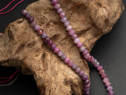 AA Natural Ruby Faceted Rondelle Beads or Spacers, Light Ruby or Dark Ruby, Medium Size 4mm x 6mm, 15.5" strand MR120, MR121