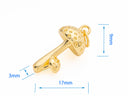 Gold or Silver Mushroom Charm, mushroom pendant, duo growling mushrooms, charm for jewelry making, 17x9mm, CPG457