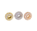 Donut Rondelle Round Tire CZ Spacer In Gold Silver & Rose Gold,Tire Spacer With CZ,Large Hole Spacer Bead For Bracelet Or Necklace ,SPG042