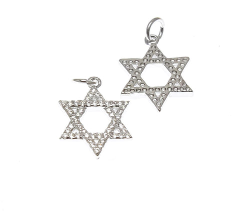 Star Of David Silver CZ Charm,Dainty Religious Star Of David Charm,Jewish Star Of David Charm,Star Of David Charm For Necklace, CPS1683