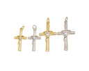 Gold And Silver CZ Cross Charms,Gold CZ Cross Charms,Cross Charm For Jewelry Making, Necklace,Earrings,CPG-CPS1322-1323