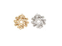 Gold orSilver Ring of Hearts Connector Charm, CZ set Circle of hearts, Flower of hearts connector, CNG108, CNS108