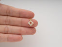Pearl Gold Or Silver Square Charm, Pave CZ  Square Pendant,Dainty Pearl Jewelry, Sqaure For Charm Bracelet or Necklace ,CPG1174, CPS1174
