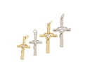 Gold And Silver CZ Cross Charms,Gold CZ Cross Charms,Cross Charm For Jewelry Making, Necklace,Earrings,CPG-CPS1322-1323