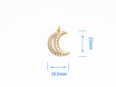 Gold Crescent Moon Charm CZ Micro Pave, Luna, Crescent Moon Pendant, Crescent Moon Bracelet, Cubic Zirconia Charm Crescent Charm CPG1095