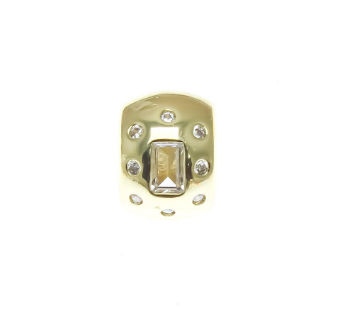 18K Gold spacer Bead With CZ, Minimalist Jewelry, Spacer Bead For Bracelet Or Necklace, CZ Spacer, SPG102