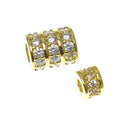 18k Gold Spacer With CZ, Disc CZ Gold Spacer or Slider, 2 Different Size Round Spacers, 9mm,3mm, SPG082,SPG083