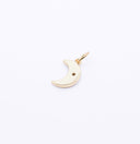 Gold Enamel Moon with cz, Red, White, Turquoise blue, Navy blue, Pastel Pink,CPG171