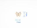 Butterfly Connector Charm,Gold Inlay MOP Butterfly CZ Connector Charm,Pave Butterfly Connector For Jewelry Making,CNG010