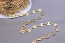 Gold or Silver Button Chain, Infinity link Chain, Button Oval Link Chain, 7x5.5mm,CHG043-CHS043