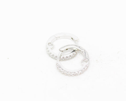 One pair, 5,10 Pairs pf CZ Huggie Earrings, Gold, Silver, Rosegold, Gunmetal, WHOLESALE