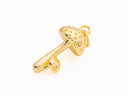 Gold or Silver Mushroom Charm, mushroom pendant, duo growling mushrooms, charm for jewelry making, 17x9mm, CPG457