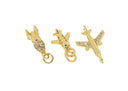 Gold Airplane Charm, Small Gold Rocket And Airplane,Charms For Jewelry Making,Necklace,Bracelet,Earrings CPG771-CPG2185-CPG2191