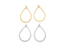 18k Gold or Silver Medium Sized Hoop Earring or Necklace Component For DIY Jewelry, Hammered Gold Texture, CPG1517, CPS1517