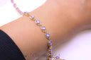 Gold White or Purple Opalescent Link Chain, 5x7mm, 4.0 AB, Opal Chain, Sell by Footage, WHOLESALE