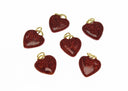 18k Gold Enamel Chery Red Heart Charm, Gold Heart charm, Minimalist Gold Heart charm, Dainty Heart Charm, CPG2343