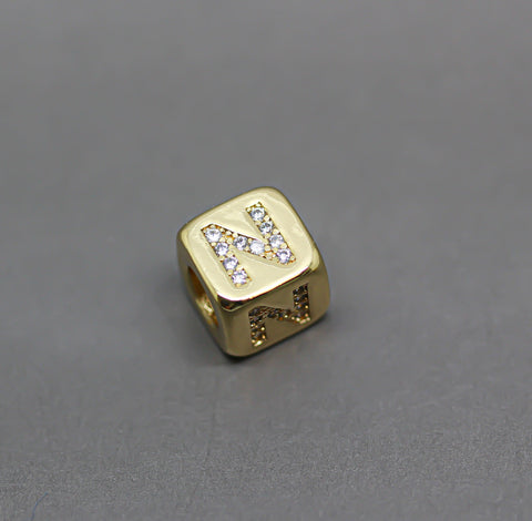 HOT SELLER Gold Alphabet Cubes, Gold Letter Cubes, M-R Letters, 9x9mm, 1pc, 5 pcs, 10 pcs, Wholesale