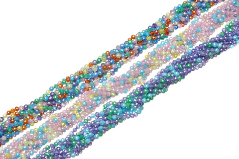 4mm  Faceted Round AAA Zircon Beads,Zircon Faceted Round Beads,3 Different Combinations Of Colorful Sparkly Round Beads.RE10-11-12