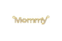 Mommy Monogram Connector Charm For Necklace,Monogram Mommy Word Connector Charm,Gold Mommy Necklace Charm,CNG047