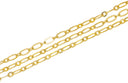 Gold Oval Paperclip Link Chain,Paperclip Oval Gold Chain For Jewelry Making,Oval Link Gold Chain,Alternating Oval Chain,CHG0079