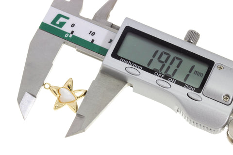 Star Charm With Polished Shiny White Mother Of Pearl Heart,Gold Star Charm With MOP Heart Inlay,Gold Star Charm With Heart Inlay ,CPG614