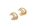 Gold Five Band Hoop Stud Earrings, Gold plated Brass, Round Circle Earrings, ERG347