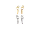 Gold And Silver Wood Cutting Saw Charm With CZ,Permanent Jewelry Making saw Charm,Wood Saw Charm For Jewelry Making,CPG-CPS1465