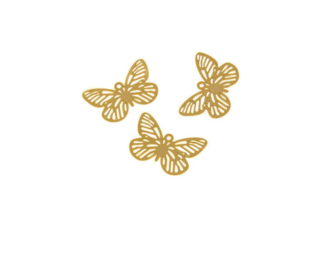 Water Proof, Tarnish Proof Gold Butterflies, Transformation, Rebirth Charm, For Necklace or earrings, Boho Chic, SSPG019-21