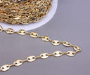Gold or Silver Button Chain, Infinity link Chain, Button Oval Link Chain, 7x5.5mm,CHG043-CHS043