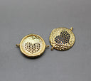 Gold Textured Black cz Heart Connector, Heart connector, textured heart, black heart connector, Heart Link, 1 pc or 10 pcs, WHOLESALE CNG041