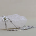 Dainty Multi-Chain Pearl Floral Bracelet with Extender Chain, BRG-BRS111