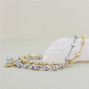 Dainty Ball Bead Bracelet with Center Sparkle CZ & Extender Chain, BRG-BRS112