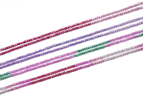 3x2mm  Faceted Rondelle AAA Zircon Beads,Ombre Zircon Faceted Beads,4 Different Combinations Of Colorful Rondelle Beads.A3-A8-A9-A10