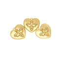 Water Proof, Tarnish Proof Gold CZ Bee Charm, Stainless Steel Heart Charm, Little Bee Detail, Perfect for Necklace, SSPG011