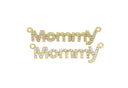 Mommy Monogram Connector Charm For Necklace,Monogram Mommy Word Connector Charm,Gold Mommy Necklace Charm,CNG047