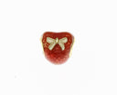 18k Gold Plated Red or Green Spacer, Cute Heart With Ribbon Detail, Coquette Heart, Heart Slider, Romantic Heart Charm or Pendant, SPG098