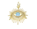 18k Gold Evil Eye Amulet Pendant,Evil Eye Charm,Evil Eye Charm, Turkish Nazar Evil Eye Gold Charm,3rd Eye Protection Charm,CPG2337