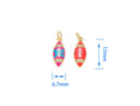 18k Gold Football, Pink Football or Blue and Pink Football Charm, Cute Sports Charm, Football for girls, football fans, CPG1540