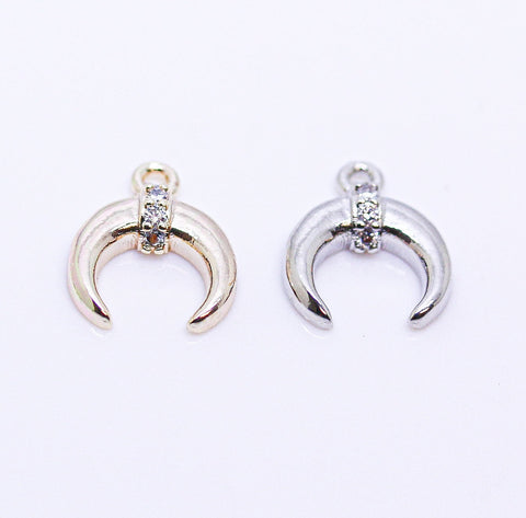 Gold or Silver Mini Crescent Horn, Tusk, Upside down Moon, 1pcs, 10 pcs, or 50 pcs, WHOLESALE,CPG259-CPS259