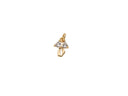 Tiny Bow CZ Charm, Dainty Gold Bow Ribbon Charm, Charm for Earring or Necklace making, CPG2045