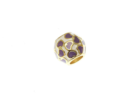 18k Gold Plated Heart spacer, Red, Pink, Purple, or Blue, Heart bead, Romantic Heart Charm or Pendant, SPG097