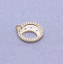 Gold or Silver Moon Tag Charm, WHOLESALE,CPG513-CPS513