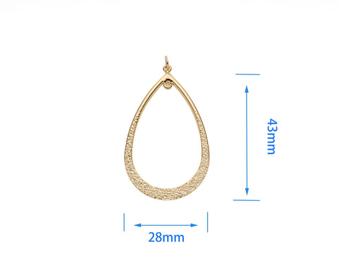 Textured Teardrop Charm, For Jewlery making, Jewlery Supplies, Open Loop Details, CPG2090