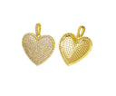 Gold pave Large Heart Charm,Heart Pendant For Necklace,CZ Gold Heart CharmCPG2151