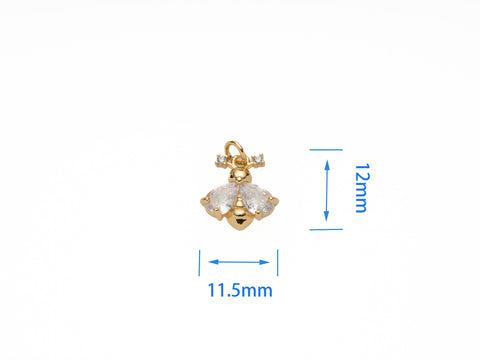 CZ Firefly Charm, Lightening Bug Charm, Dainty Lucky Bug Charm, CPG2035